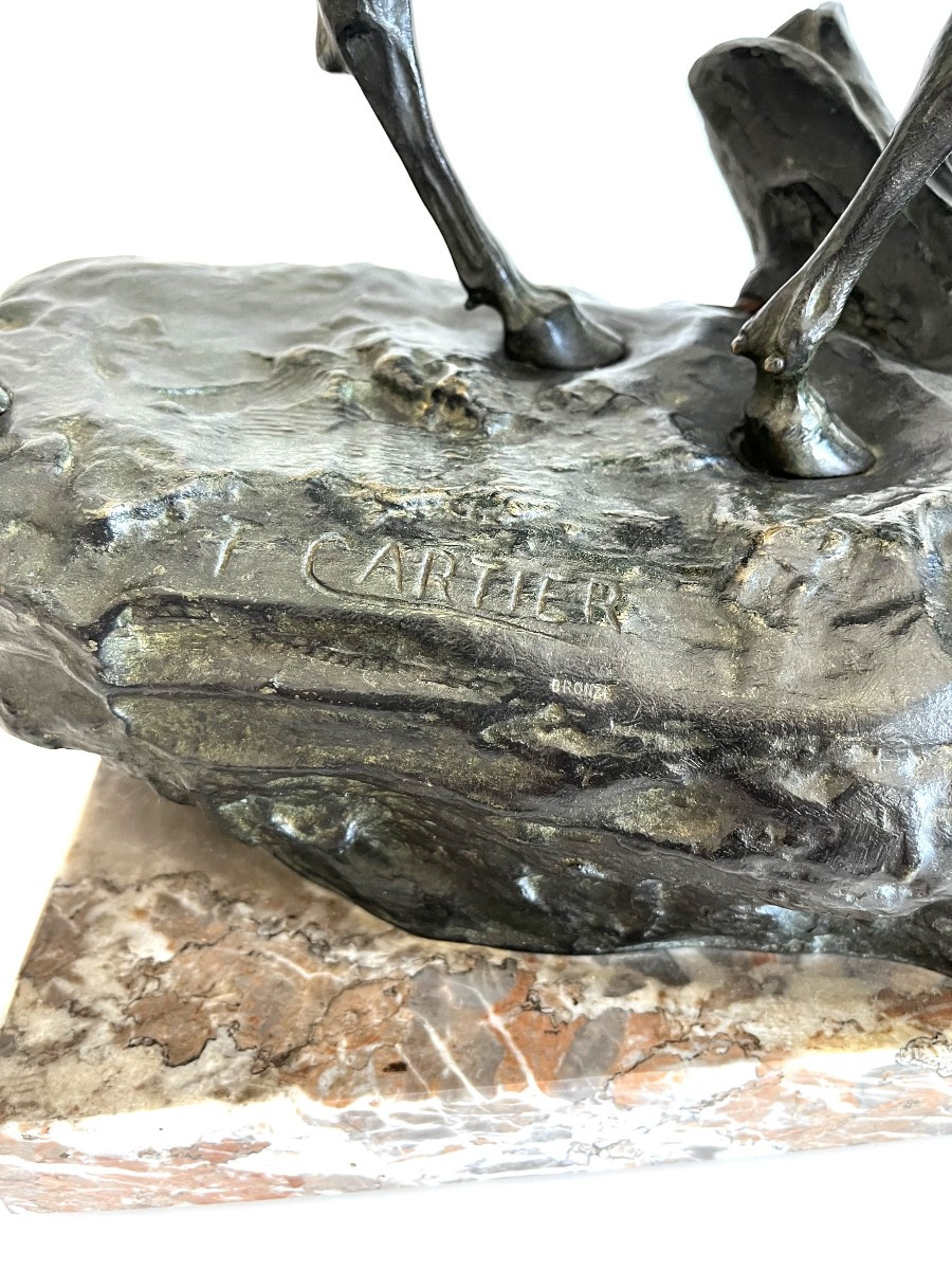 Bronze thomas cartier , combat de cerfs -photo-3