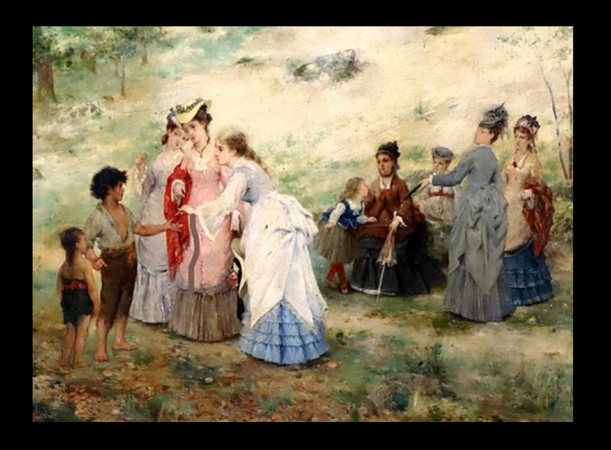 Christmas Painting Saunier 19th Century-photo-4