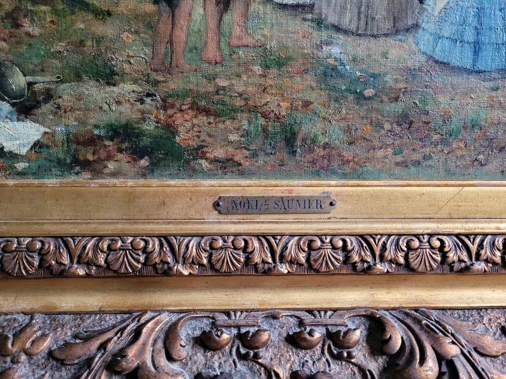 Christmas Painting Saunier 19th Century-photo-3