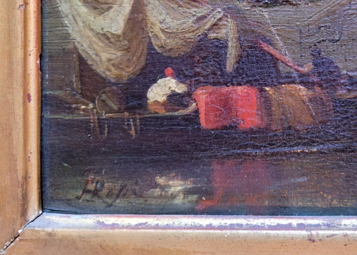 Painting By Alberto Rossi, Italian Aeolus Of The 19th Century-photo-3