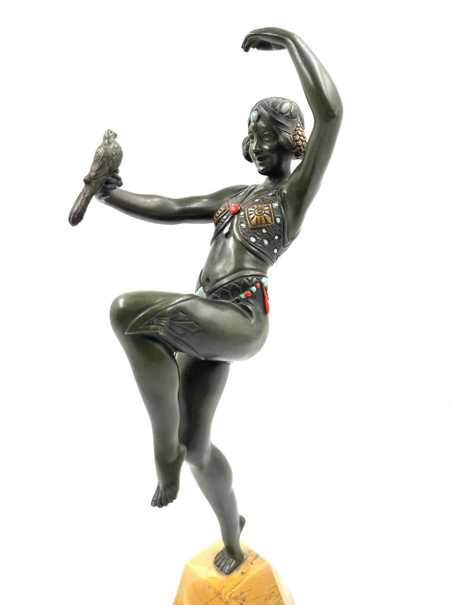 S.LIPCHYTZ " danseuse a la palombe " bronze-photo-3