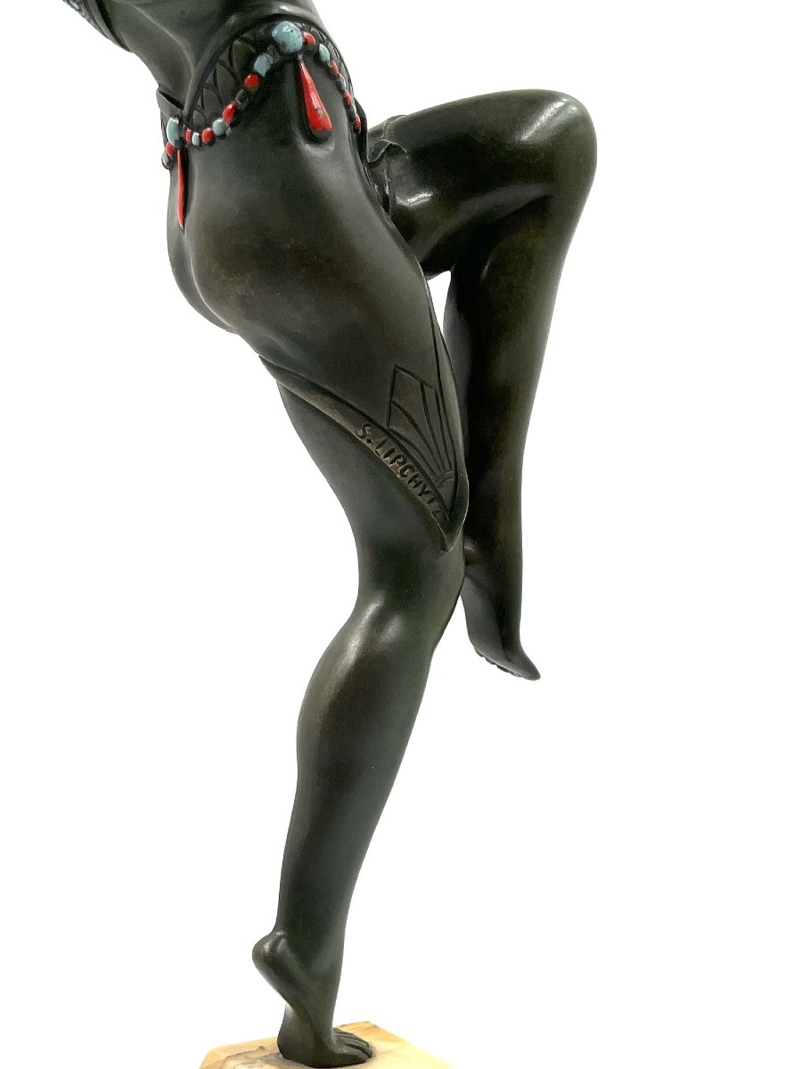 S.LIPCHYTZ " danseuse a la palombe " bronze-photo-6