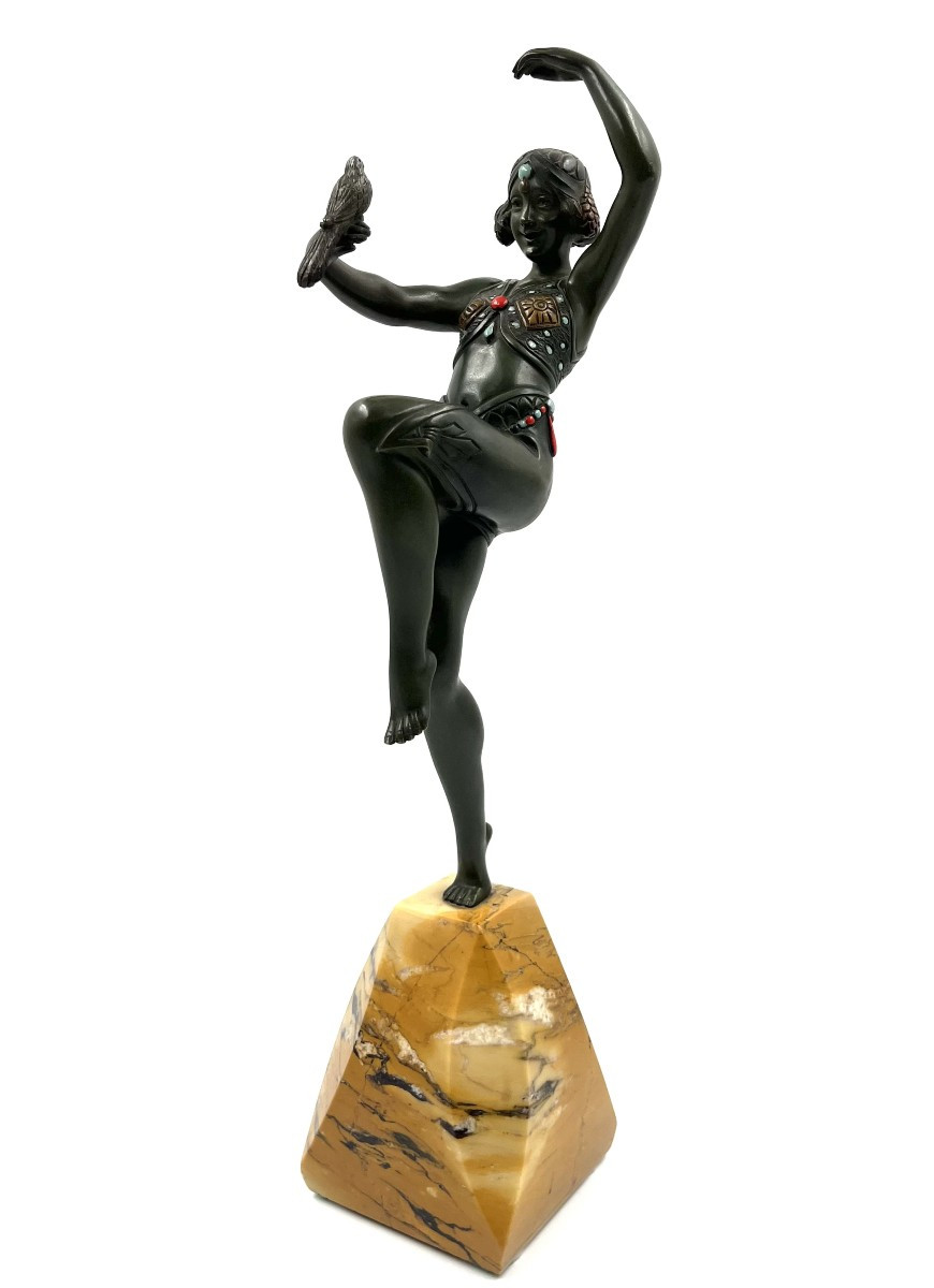 S.LIPCHYTZ " danseuse a la palombe " bronze-photo-7