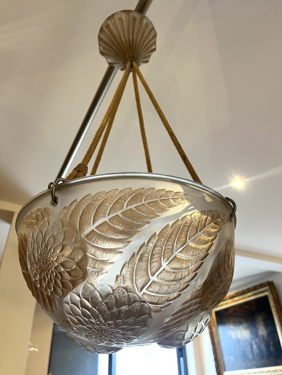 Lustre R Lalique " Dalhia"   -photo-4