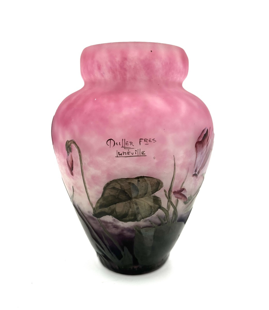 Muller Freres Luneville Vase "bee"-photo-2