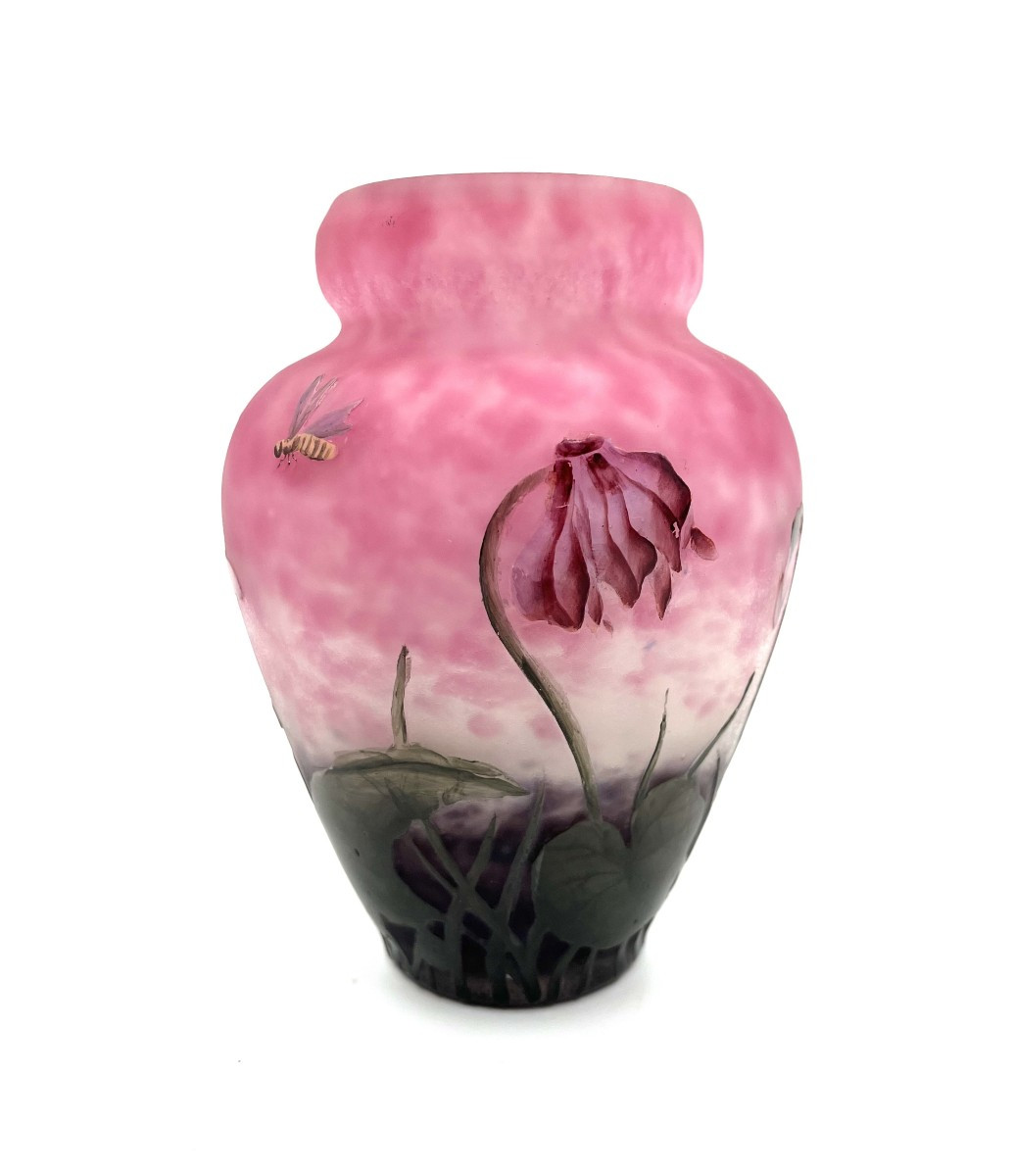 Muller Freres Luneville Vase "bee"-photo-4
