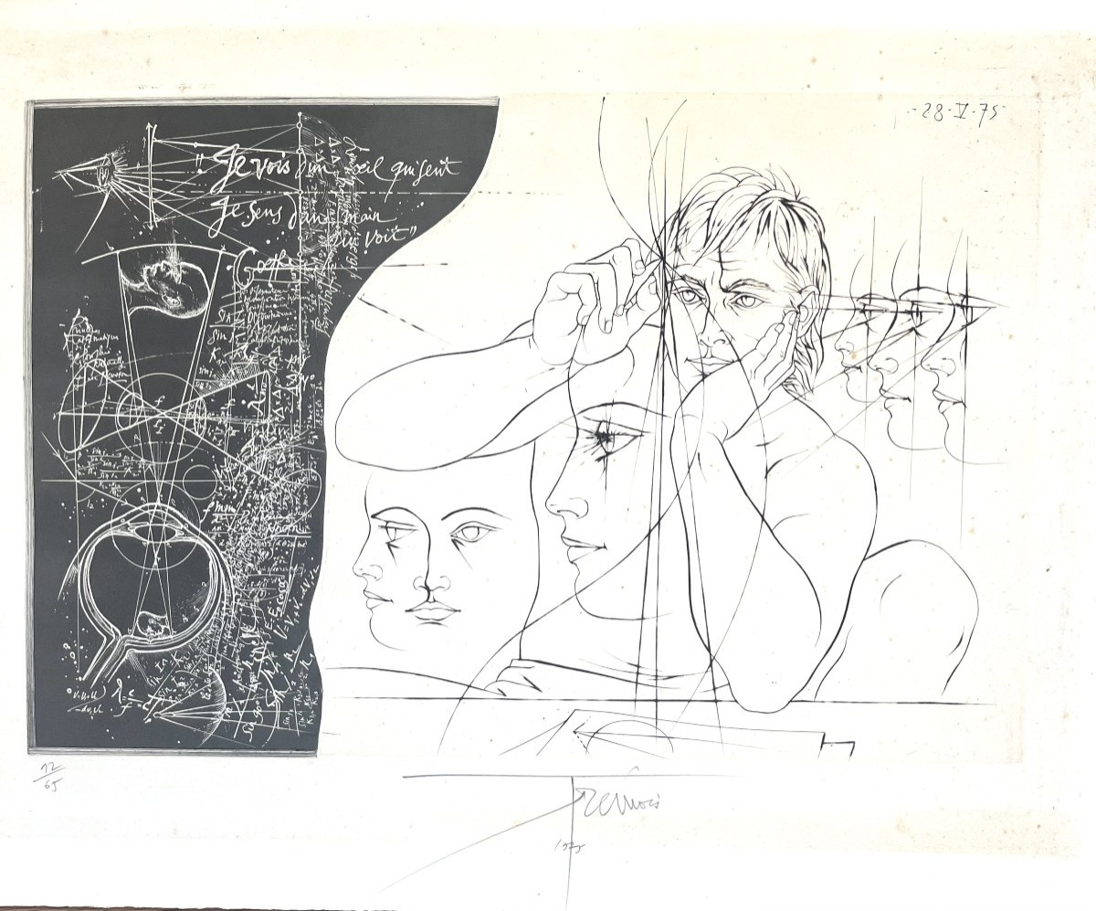 Lithograph By Pierre Yves Trémois (1921-2020) The Eye (1975)   -photo-2