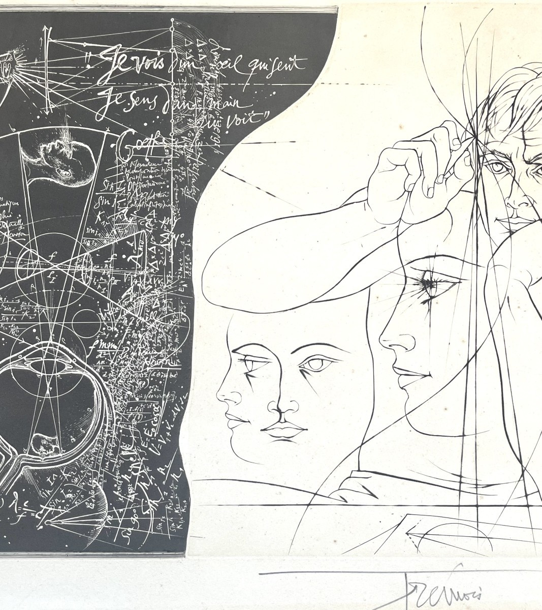 Lithograph By Pierre Yves Trémois (1921-2020) The Eye (1975)   -photo-3