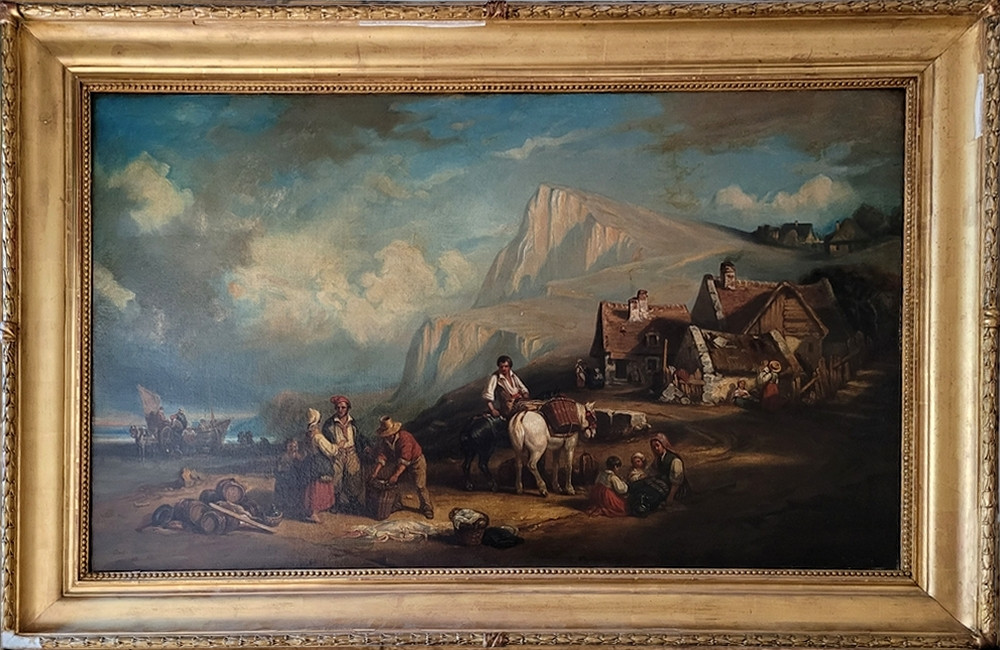 Large Painting By Elisa Boutillier, 19th Century-photo-2