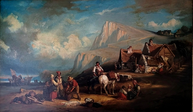 Large Painting By Elisa Boutillier, 19th Century-photo-3