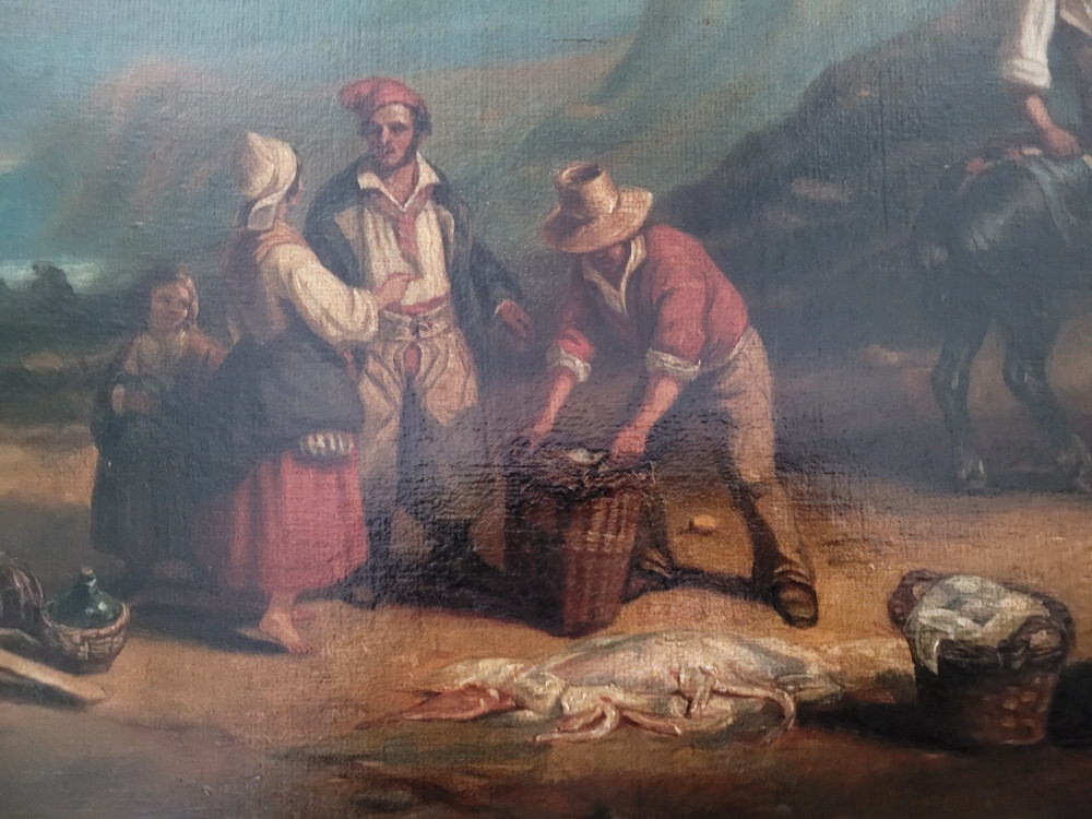 Large Painting By Elisa Boutillier, 19th Century-photo-1