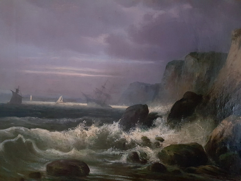 Large Painting By R. Heidland, 19th Century-photo-4