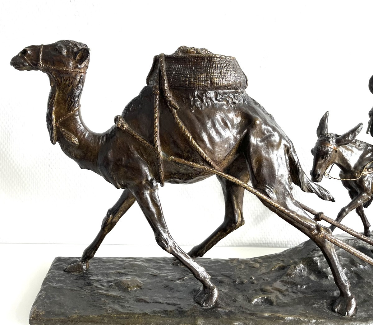 E . Drouot bronze " laboureur arabe "-photo-2