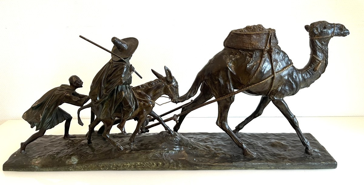 E . Drouot bronze " laboureur arabe "-photo-1
