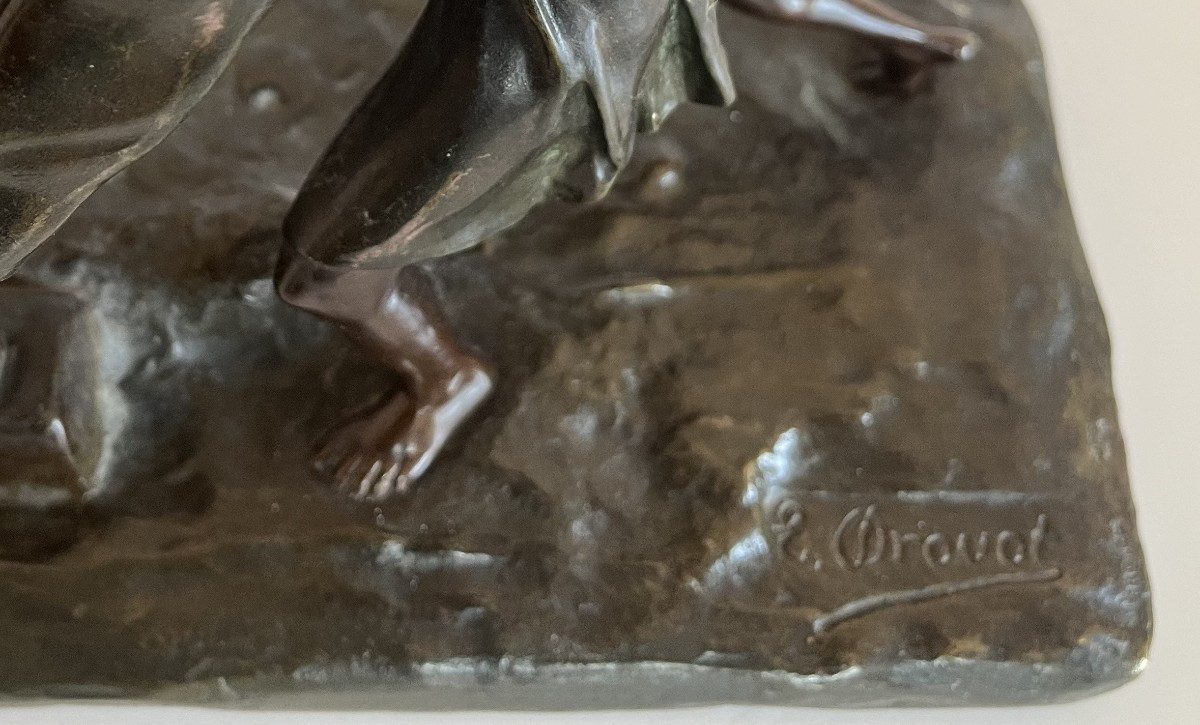 E . Drouot bronze " laboureur arabe "-photo-5
