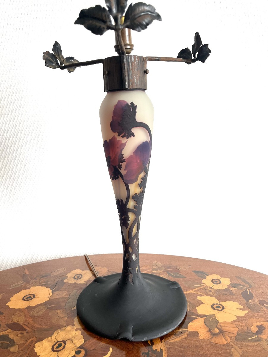 Lampe Muller Frères Lunéville " anémones " ART NOUVEAU-photo-3