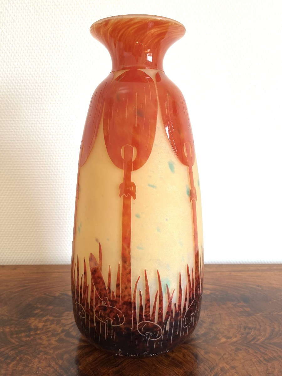 vase " Coprin "le verre Français -photo-3