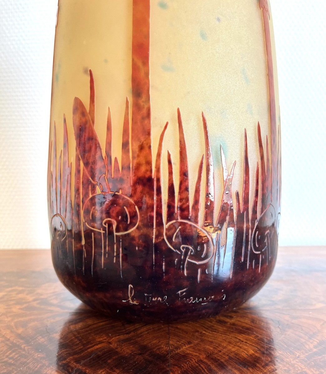 vase " Coprin "le verre Français -photo-4