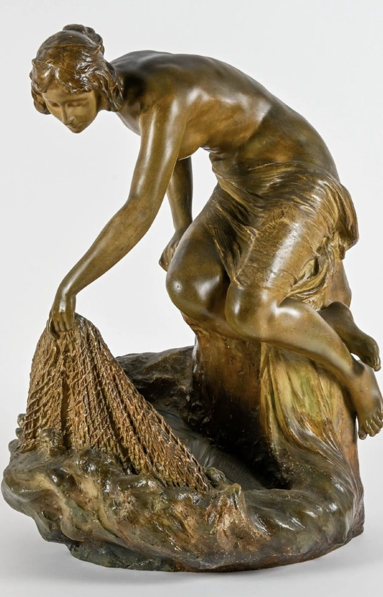 Goldscheider " la pêcheuse" terre cuite  -photo-2