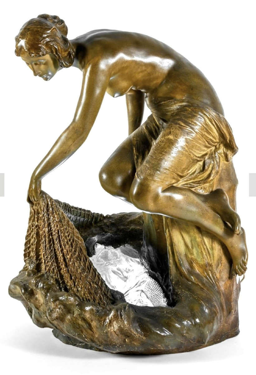 Goldscheider " la pêcheuse" terre cuite  