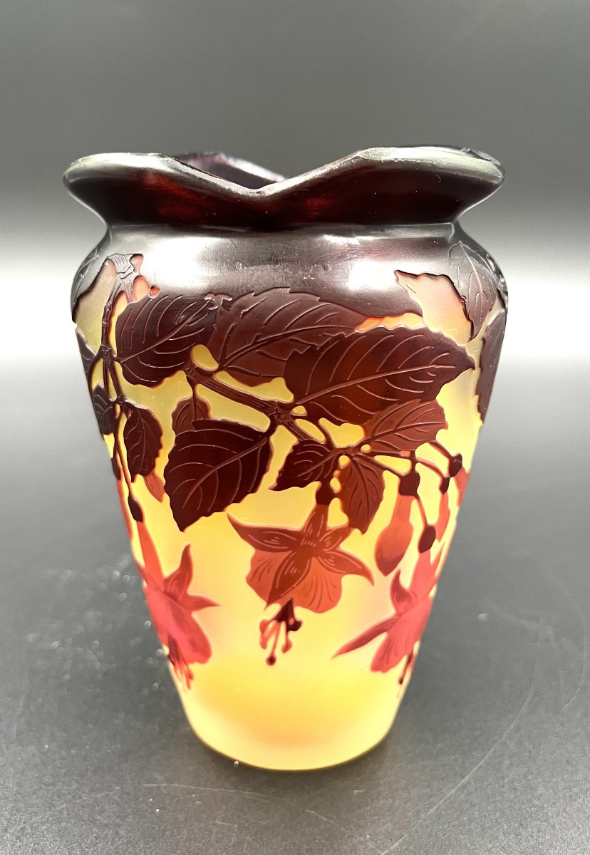 Vase Emille Gallé "Fuschia "-photo-1