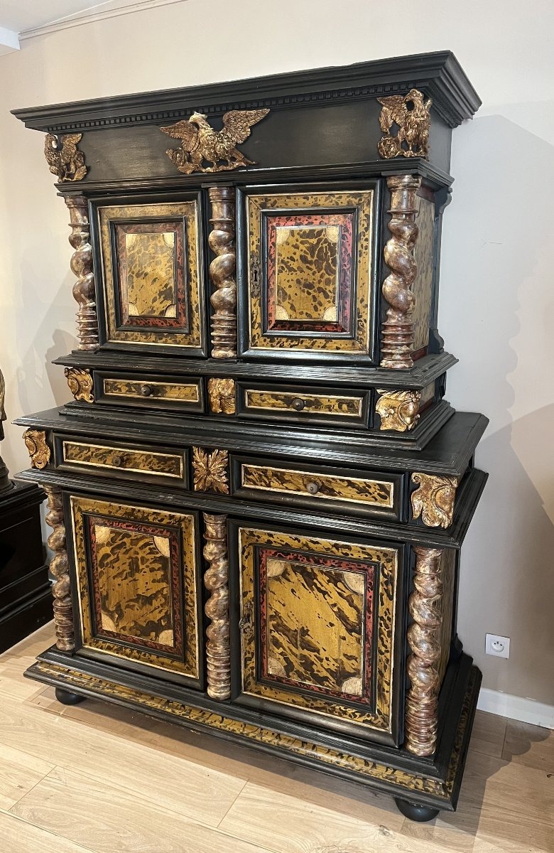 Buffet diminutif à deux corps d’époque Louis XIII, XVIIe siècle-photo-3