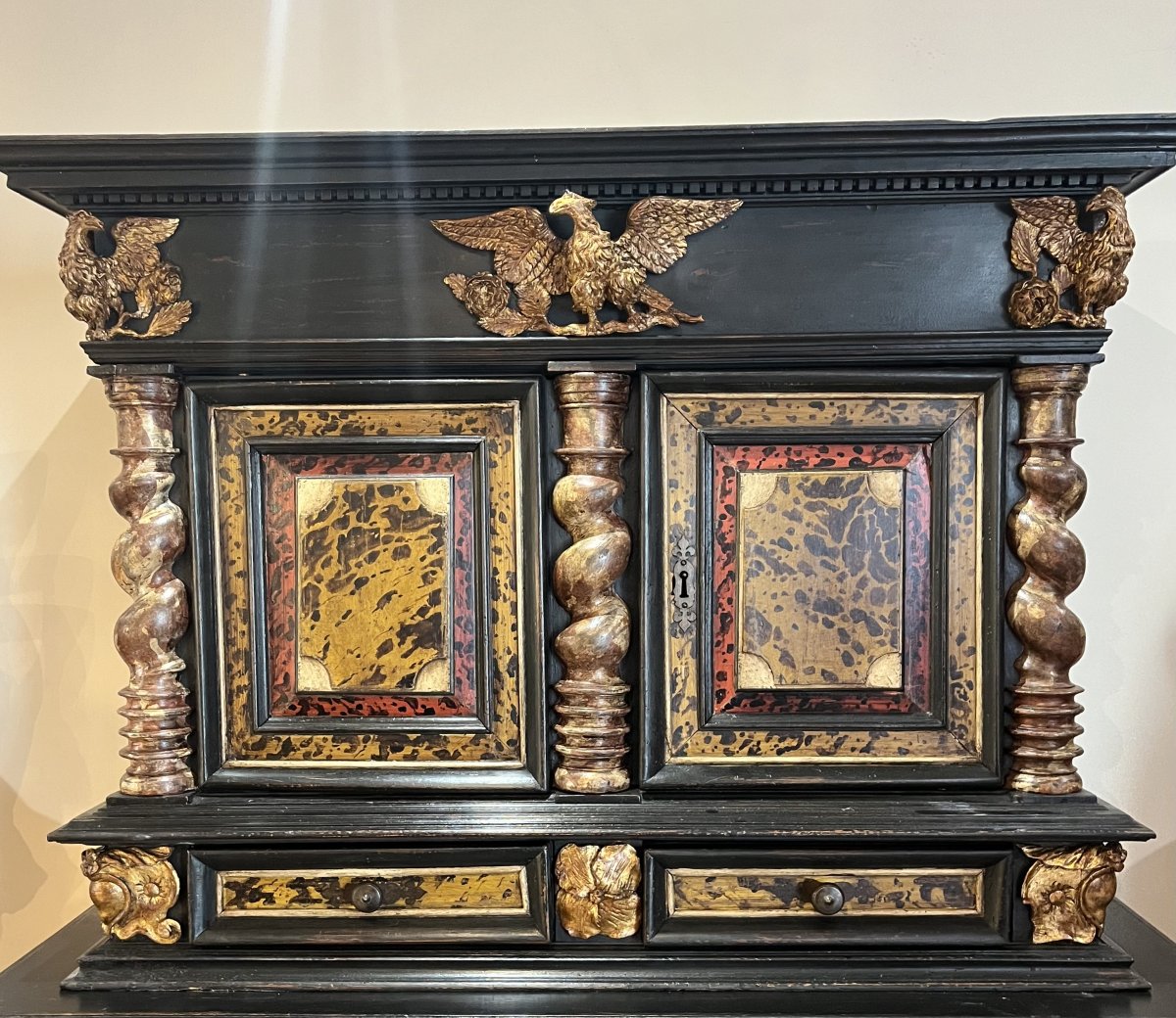 Buffet diminutif à deux corps d’époque Louis XIII, XVIIe siècle-photo-1
