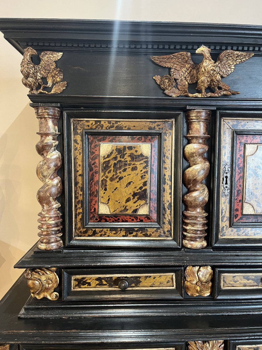 Buffet diminutif à deux corps d’époque Louis XIII, XVIIe siècle-photo-2