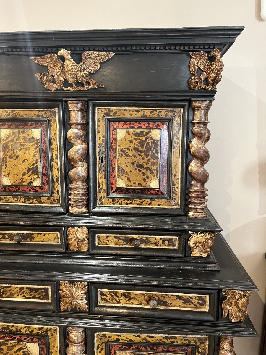 Buffet diminutif à deux corps d’époque Louis XIII, XVIIe siècle-photo-3