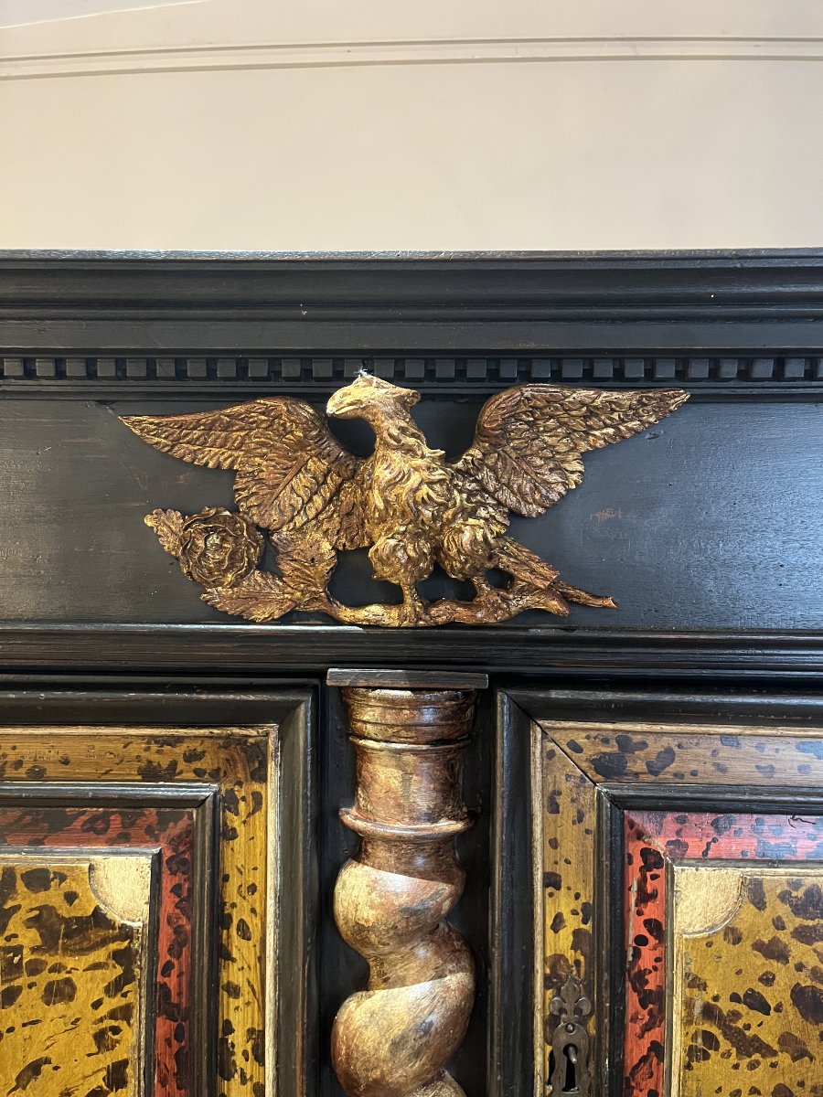 Buffet diminutif à deux corps d’époque Louis XIII, XVIIe siècle-photo-4
