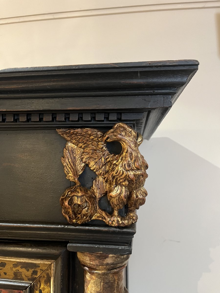 Buffet diminutif à deux corps d’époque Louis XIII, XVIIe siècle-photo-5