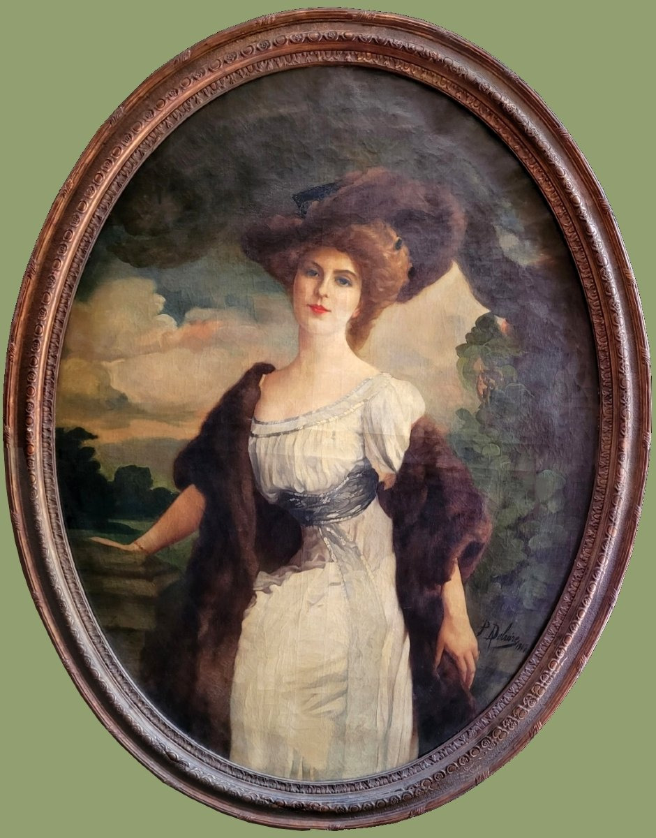 Portrait d'élégante par Alexis Pasteur DEBUIRE