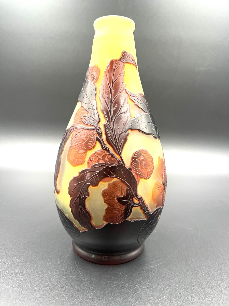 émile Gallé Multilayered Glass Vase With Rosehip Design
