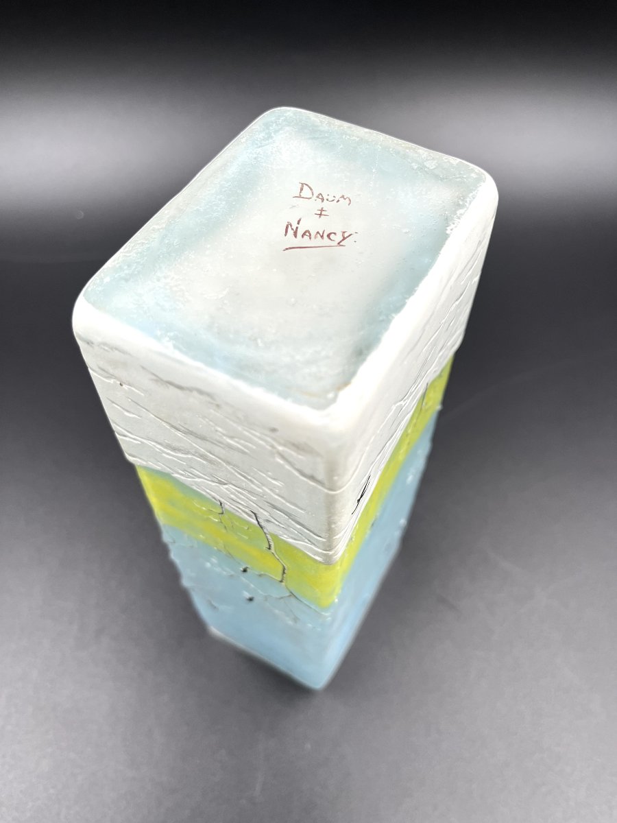Daum Nancy – Rare “crow In The Snow” Vase – Circa 1900-photo-3