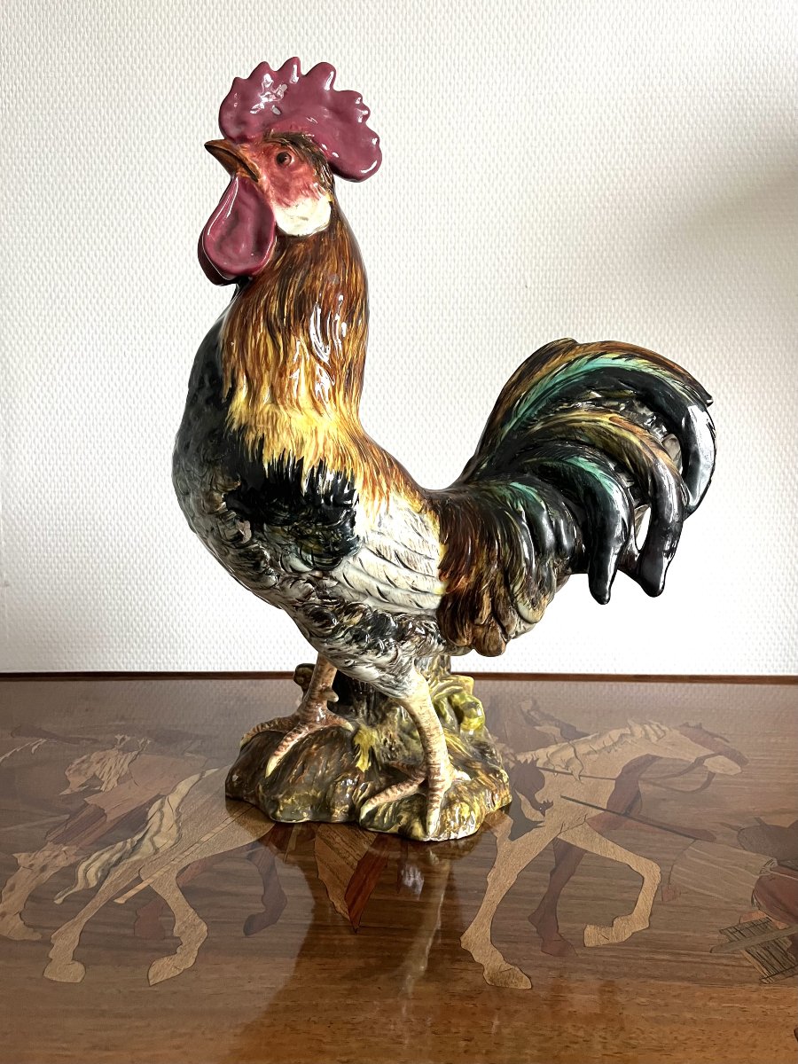 Jérôme Massier Fils – Coq en barbotine polychrome-photo-2