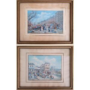 Paire d'aquarelles par Henri LAFARGE DE GAILLARD