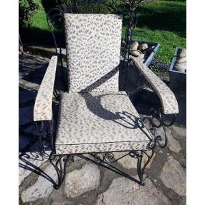 Four 50s Wrought Iron Armchairs