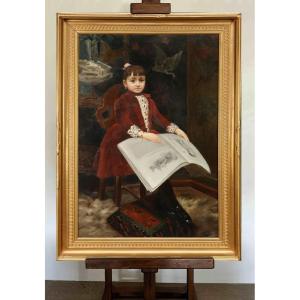 Large Painting Signed Jean Jacques Rousseau
