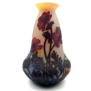 Vase Muller Frères Lunéville " anémones 