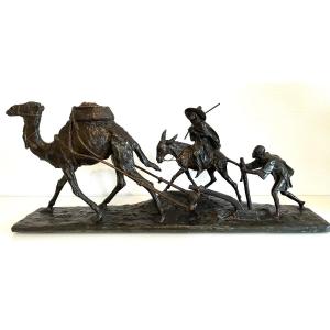 E . Drouot bronze " laboureur arabe "