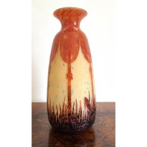 vase " Coprin "le verre Français 