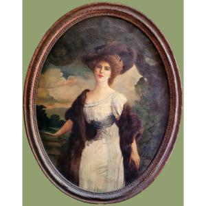 Portrait d'élégante par Alexis Pasteur DEBUIRE
