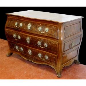 Commode Louis XV en bois naturel