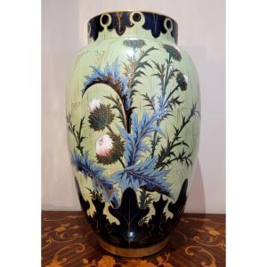 Large Lunéville Baluster Vase Keller Er Guérin Manufacture