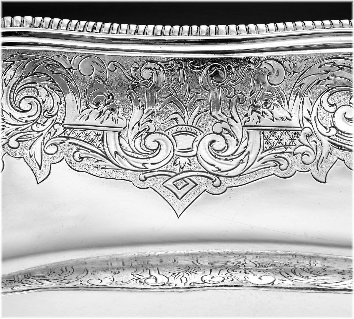 Tiffany :  Antique Sterling Silver Regency Style Centerpiece - Hollow Dish Fauns & Melusina Decor-photo-4
