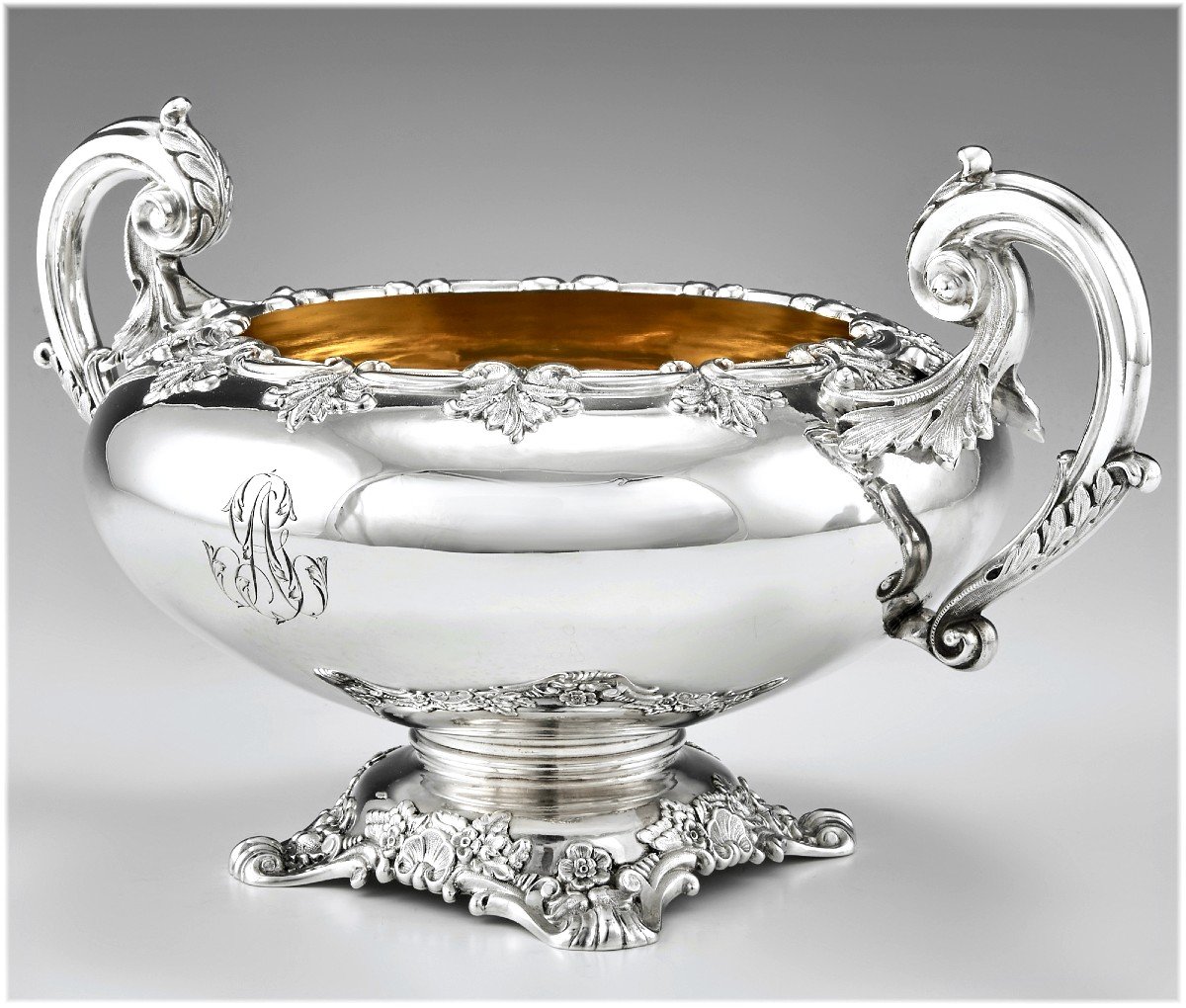Charles Nicolas  ODIOT :  Service à Thé en Argent Massif et Vermeil c. 1840  - Coffret d'Origine-photo-4