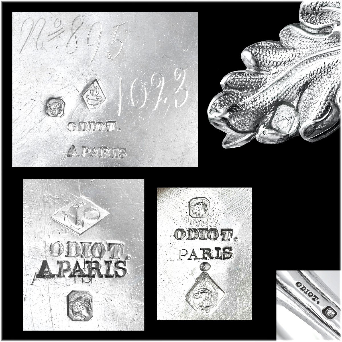 Charles Nicolas  ODIOT :  Service à Thé en Argent Massif et Vermeil c. 1840  - Coffret d'Origine-photo-6
