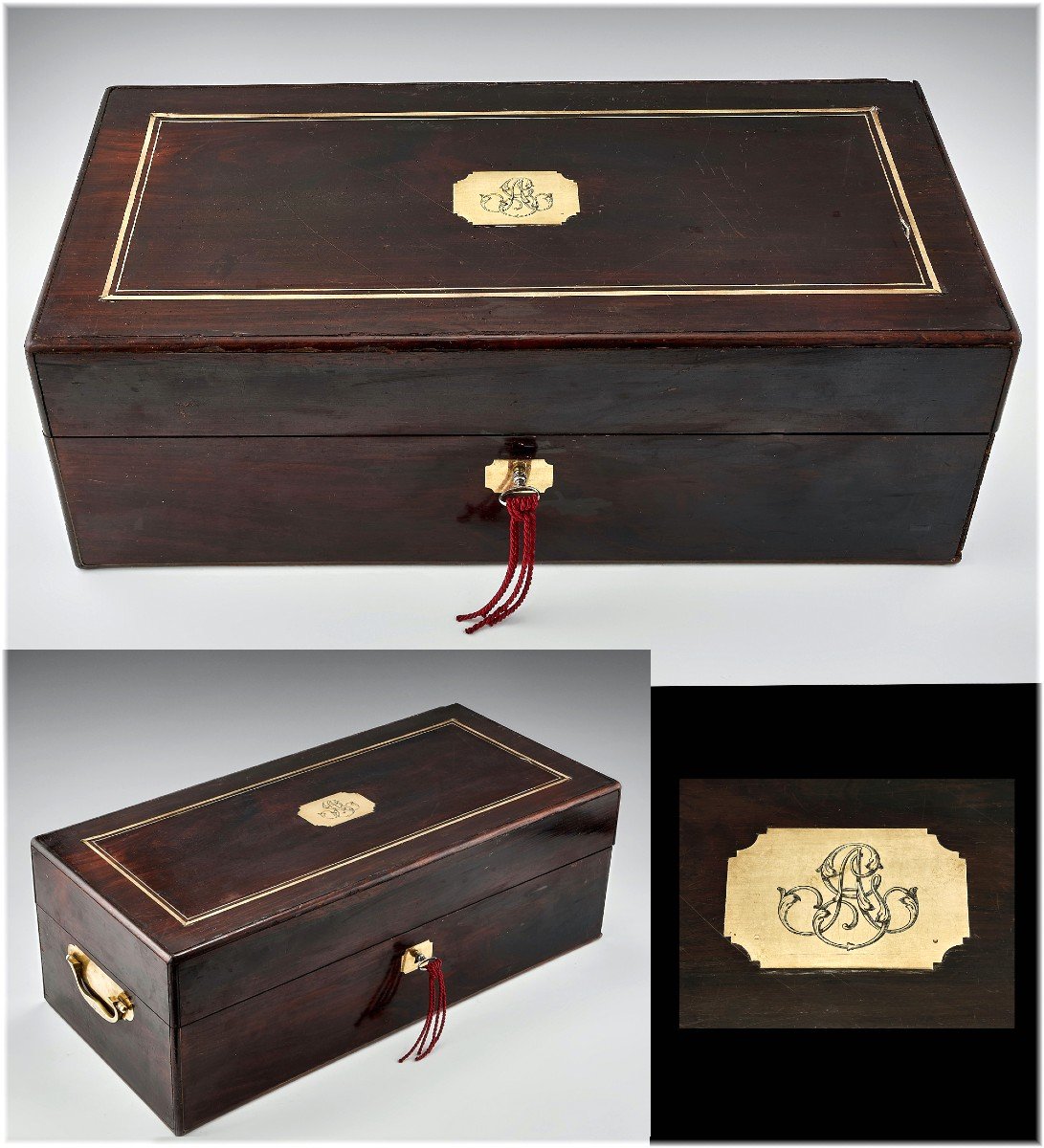 Charles Nicolas  ODIOT :  Service à Thé en Argent Massif et Vermeil c. 1840  - Coffret d'Origine-photo-7