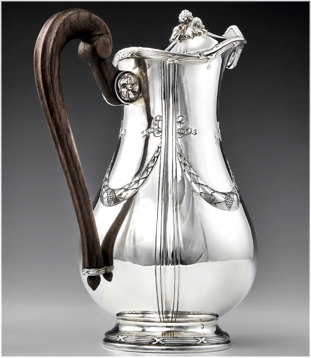 YTASSE & FOURNERET : Broc / Verseuse en Argent massif de Style Louis XVI-photo-3