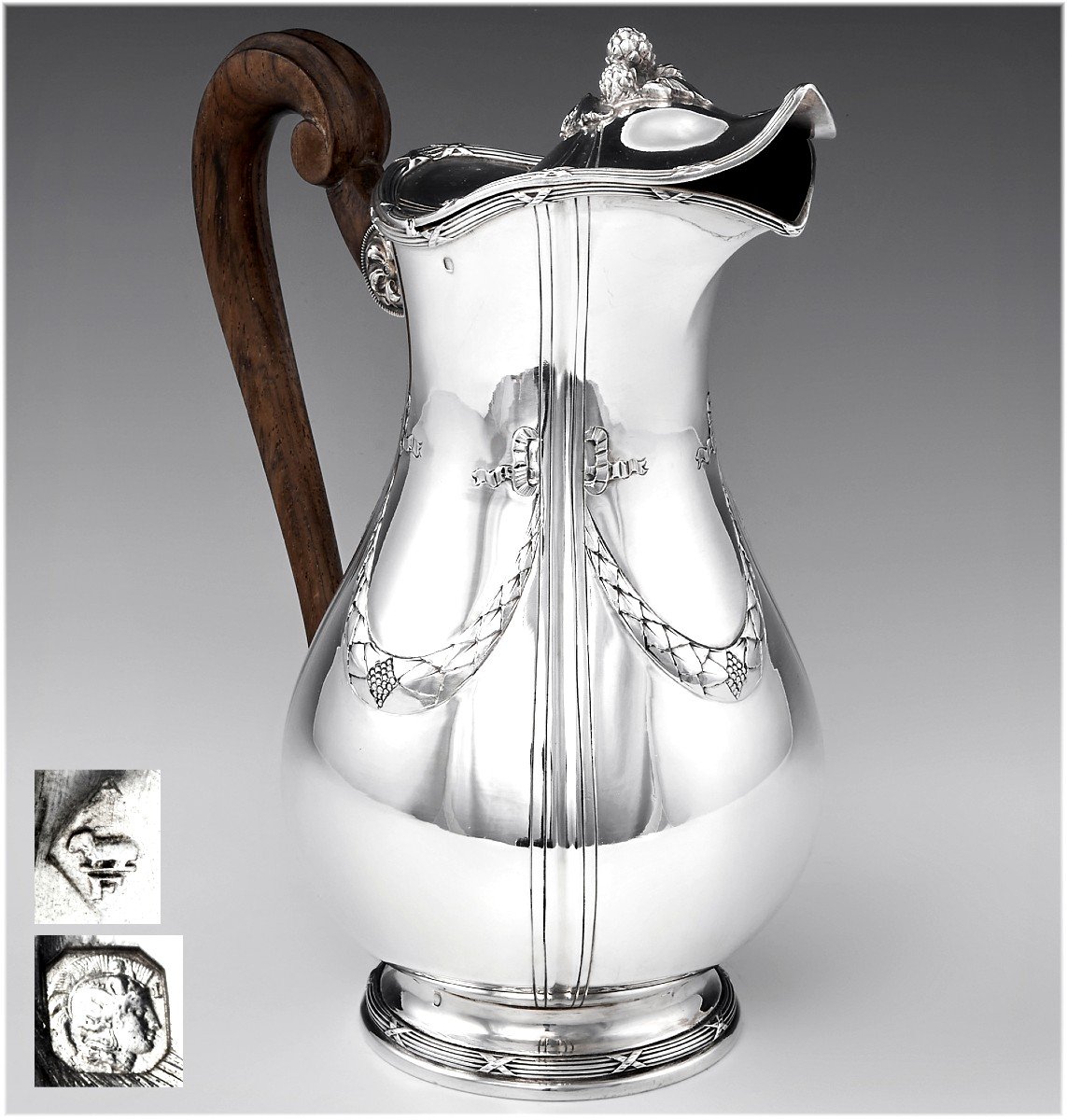 YTASSE & FOURNERET : Broc / Verseuse en Argent massif de Style Louis XVI-photo-6